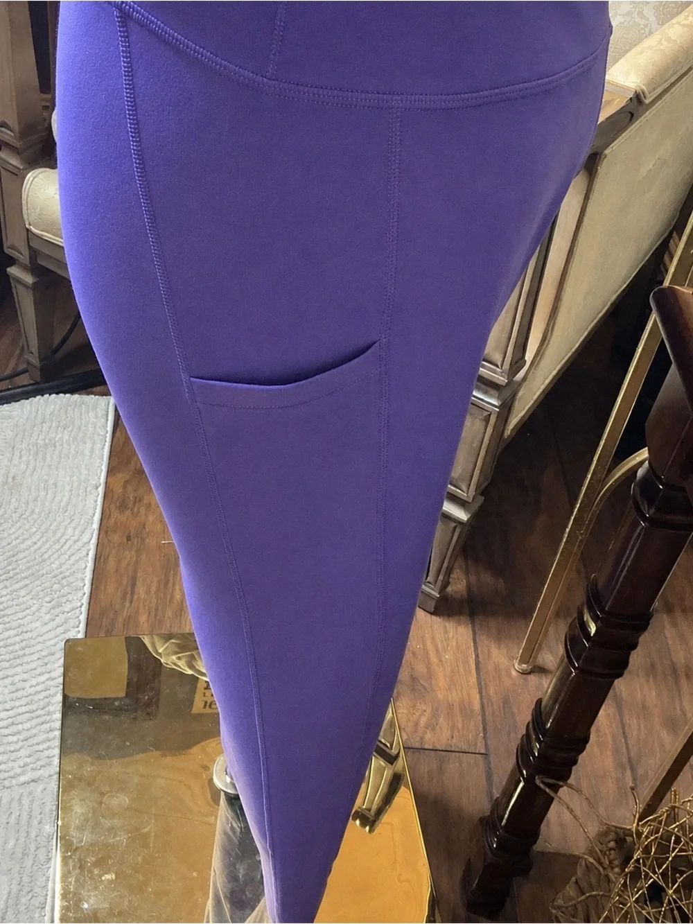 💜Fabletics Vibrant Purple High-Waist Leggings and Sports Bra Athletic Set ,Sport